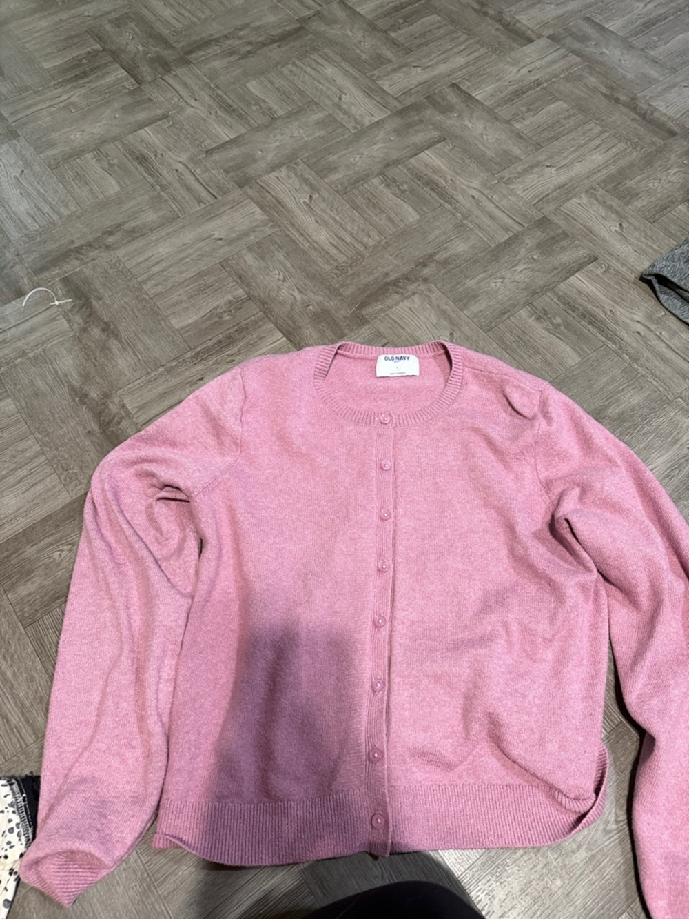 Old Navy Dusty Pink Button-Up Crewneck Cardigan